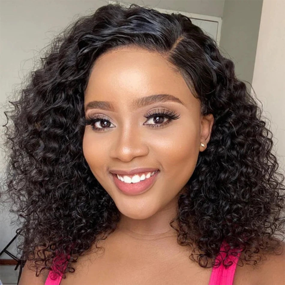 Peruca Lace Front  Curta Cacheada – Cabelo Humano